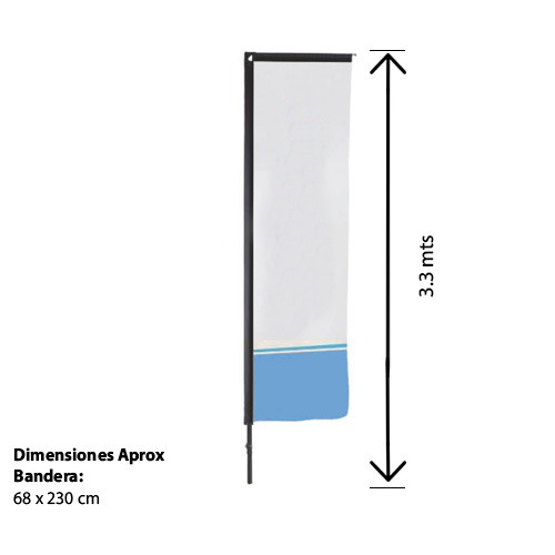 MASTIL BANDERA RECTO - 3.3 M / ESTRUCTURA