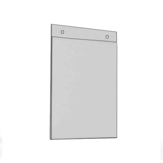 PORTA GRAFICA ACRILICO A6 (10.5*14.8 CMS) FORMATO MURO VERTICAL 1.5 MM + SET EMBELLECEDORES